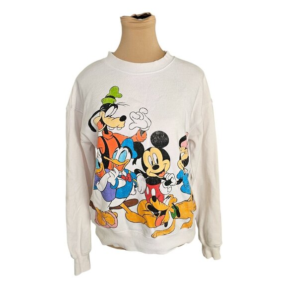 Disney Vintage White Character Crew Neck Sz M - Picture 1 of 7